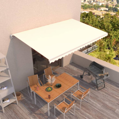 Copertină retractabilă manual - crem - 500x300 cm