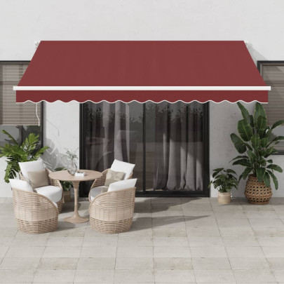 Copertina retractabilă manual cu LED - vișiniu - 400x350 cm