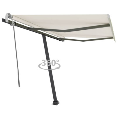 Copertină autonomă retractabilă manual - crem - 350x250 cm