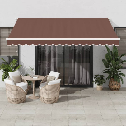 Copertină retractabilă manual - maro - 400x300 cm