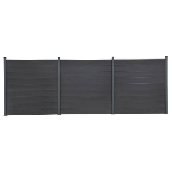 Set panouri pentru gard - gri - 526x186 cm - WPC