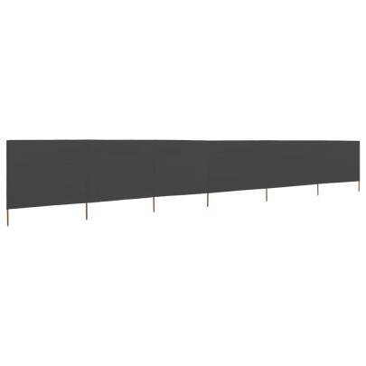 Paravan anti-vânt cu 6 panouri - gri - 800 x 80 cm - textil