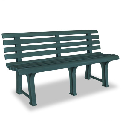 Bancă de grădină - verde - 145,5 cm - plastic