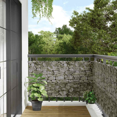 Paravan de balcon cu aspect de piatră - 700x90 cm - PVC