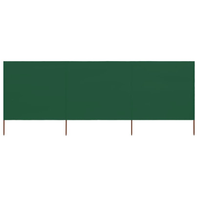 Paravan anti-vânt cu 3 panouri - verde - 400 x 160 cm - textil