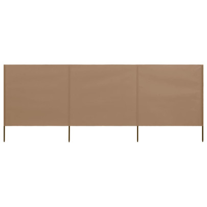 Paravan anti-vânt cu 3 panouri - gri taupe - 400 x 160 cm textil