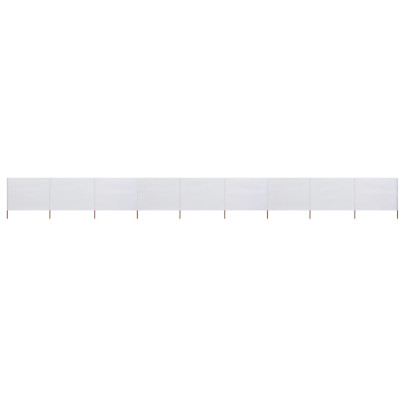 Paravan anti-vânt cu 9 panouri - alb nisipiu 1200x160 cm textil