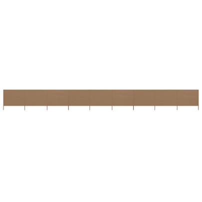 Paravan anti-vânt cu 9 panouri - gri taupe 1200 x 160 cm - textil