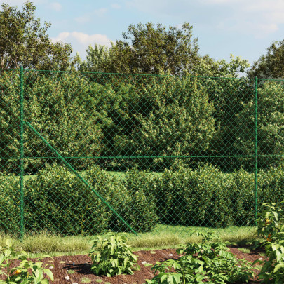 Gard plasă de sârmă cu țăruși de fixare - verde - 2,2x25 m