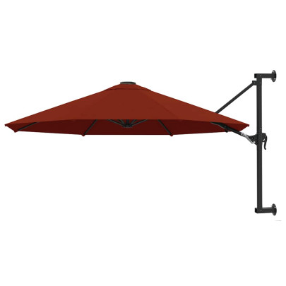 Umbrelă de soare de perete cu stâlp metalic - cărămiziu - 300 cm
