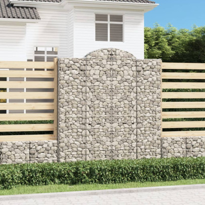 Coșuri gabion arcuite - 15 buc 200x30x220/240cm - fier galvanizat