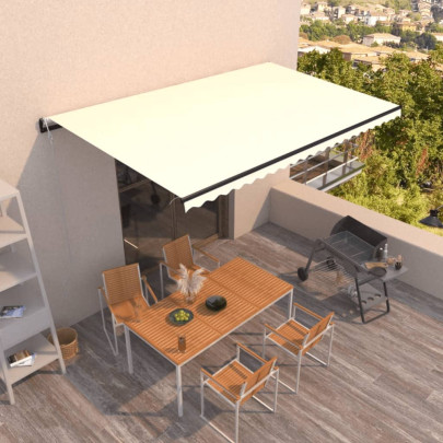 Copertină retractabilă automat - crem - 500x300 cm