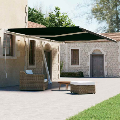 Copertină autonomă retractabilă automat - antracit - 600x300 cm