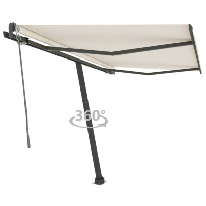Copertină autonomă retractabilă automat - crem - 350x250 cm