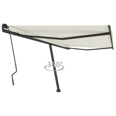 Copertină autonomă retractabilă manual - crem - 400x300 cm