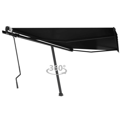 Copertină autonomă retractabilă manual - antracit - 400x300 cm