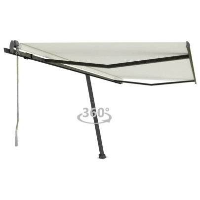 Copertină autonomă retractabilă automat - crem - 450x300 cm