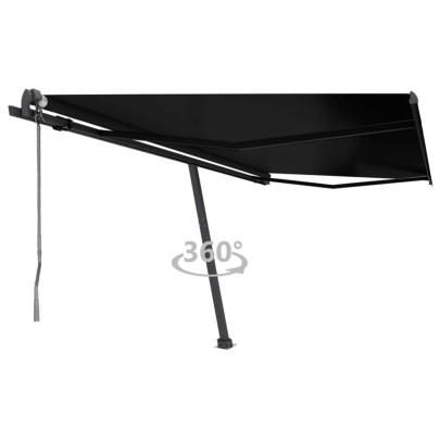 Copertină autonomă retractabilă automat - antracit - 450x350 cm