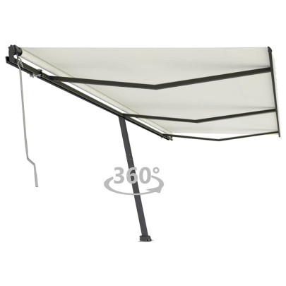 Copertină autonomă retractabilă automat - crem - 600x350cm
