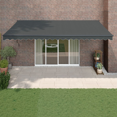 Copertină retractabilă automată - antracit - 5x3 m