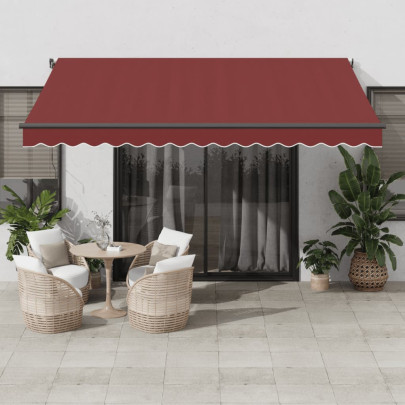 Copertina retractabilă automat cu LED-uri - vișiniu - 400x300 cm