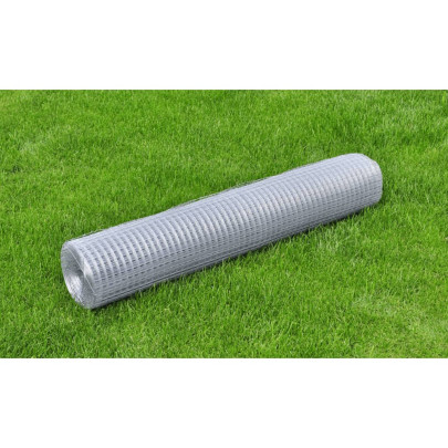Plasă de sârmă pentru găini - argintiu - 25 x1 m - oțel galvanizat