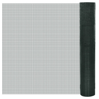 Plasă de sârmă găini - verde - 25 x 1 m - oțel galvanizat cu PVC