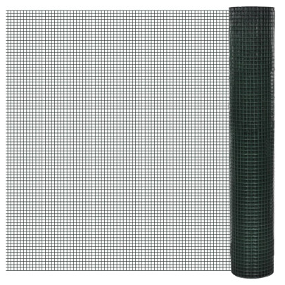 Plasă de sârmă găini - verde - 1 x 25 m - oțel galvanizat
