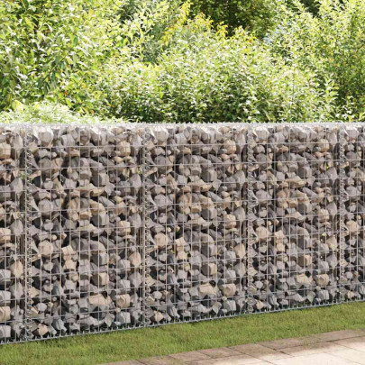 Coș gabion cu capace - sârmă galvanizată - 100 x 80 x 30 cm