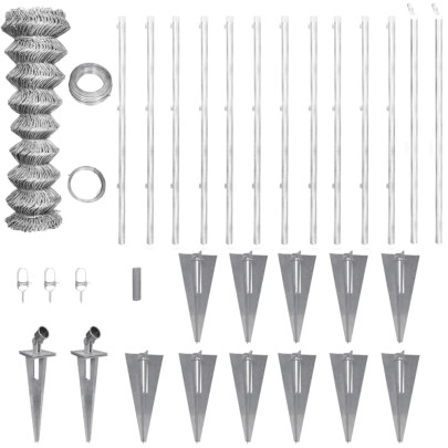 Gard din plasă cu stâlpi și țăruși - 25x1,5 m - oțel galvanizat
