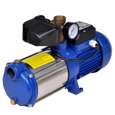 Pompă cu jet - cu manometru - albastru - 1300 W - 5100 L/h