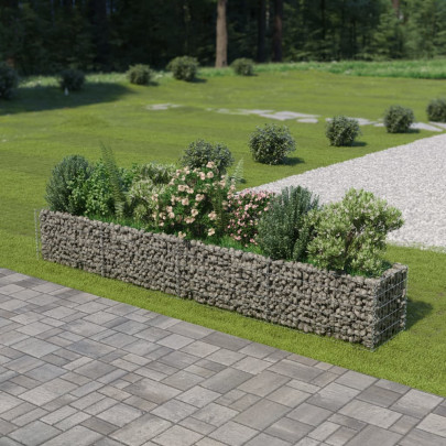 Strat înălțat gabion - 360 x 50 x 50 cm - oțel galvanizat