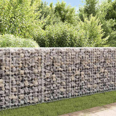 Perete gabion cu capace - 200x20x85 cm - oțel galvanizat