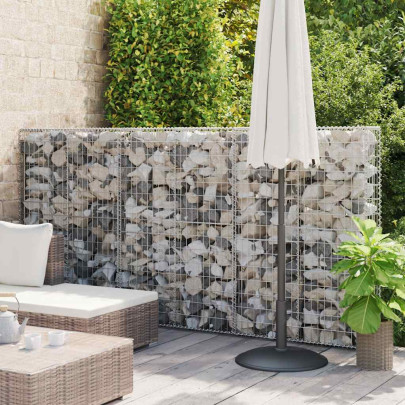 Perete gabion cu capace - 300 x 50 x 150 cm - oțel galvanizat