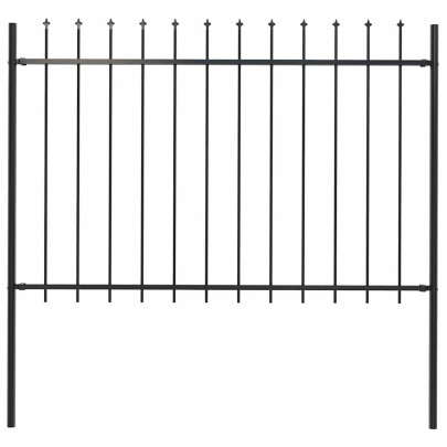 Gard de grădină cu vârf ascuțit - negru - 1,8 m - oțel