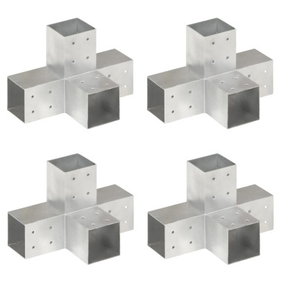 Conectori de grindă - formă X - 4 buc - 81x81 mm - metal galvanizat