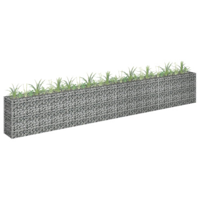 Strat înălțat gabion - 360 x 30 x 60 cm - oțel inoxidabil