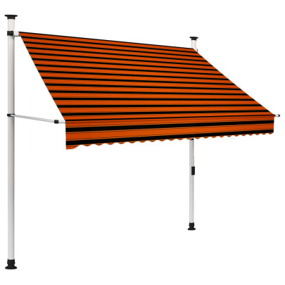 Copertină retractabilă manual - portocaliu și maro - 200 cm