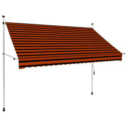 Copertină retractabilă manual - portocaliu și maro - 250 cm