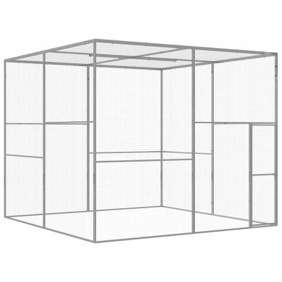 Cușcă pentru pisici - 3x3x2,5 m - oțel galvanizat