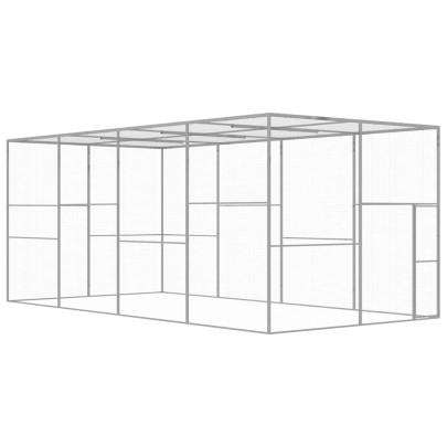 Cușcă pentru pisici - 6x3x2,5 m - oțel galvanizat