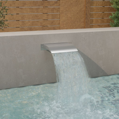 Fântână de piscină - argintiu - 45x9x26 cm - oțel inoxidabil