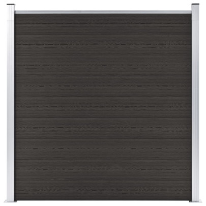 Panou de gard - negru - 180x186 cm - WPC