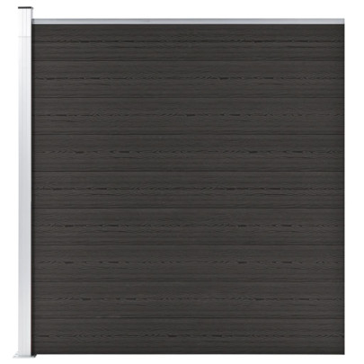 Panou de gard - negru - 175x186 cm - WPC