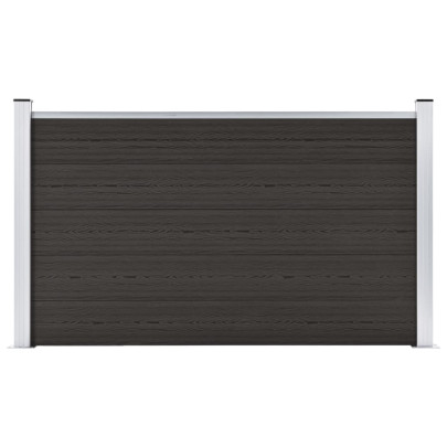 Panou de gard - 180x105 cm - negru - WPC