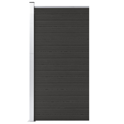 Panou de gard - negru - 95x186 cm - WPC