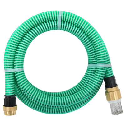 Furtun de aspirație cu racorduri din alamă - verde 1,1" 20 m PVC