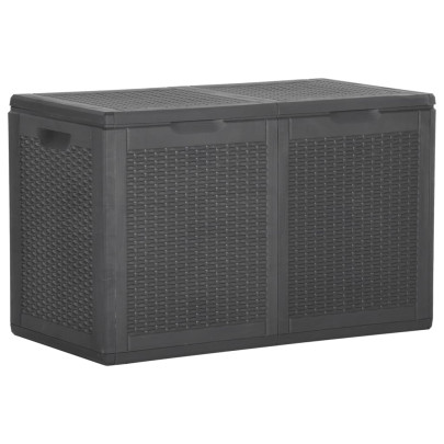 Cutie de depozitare pentru grădină - negru - 180L - PP ratan