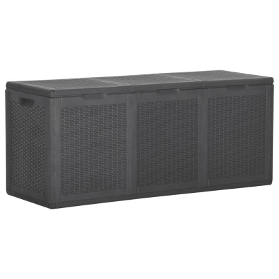 Cutie de depozitare pentru grădină - negru - 270L - PP ratan