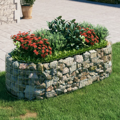 Strat înălțat gabion - 200x100x50 cm - fier galvanizat